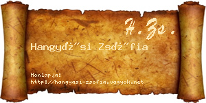 Hangyási Zsófia névjegykártya